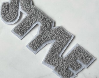 Gray "Style" Chenille Patch 1pc, Sew-On Applique, DIY Supplies Craft