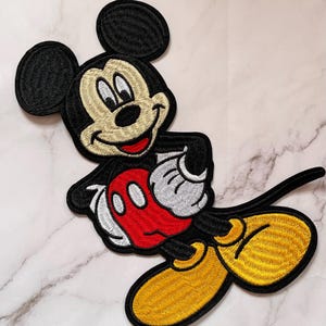 Mickey Disney Cartoon-patch 1st, patch voor appliqué, doe-het-zelfkledingaccessoire of ambachten, grote patch, opnaaiende patch, trendy patch, doe-het-zelftasjeans