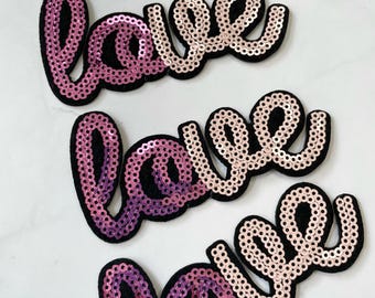 Opstrijkpatch 'Liefde' met lovertjes: doe-het-zelf-appliqué