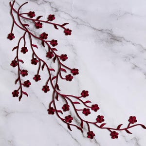 Flower Plum Applique, Embroidered Patch for Applique,  Floral Patch for Clothing, Decoration Patch, Iron on Patch, DIY Bag