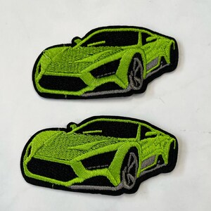 Naszywka z motywem samochodu, Lamborghini CarPatch 2 szt., haftowana naszywka samochodowa do aplikacji, akcesoria DIY lub rękodzieło, łatka, łatka do prasowania, torba DIY Jeans