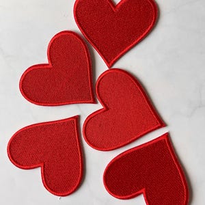 Embroidery Heart Patch 5pcs, Heart Patch for Applique, DIY Accessory or Crafts,Patch,   Red Heart Patch, Iron on Patch,DIY Bag Jeans