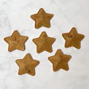 Gold Sequin Star Patch 5pcs, Iron on Applique, DIY Supplies Crafts