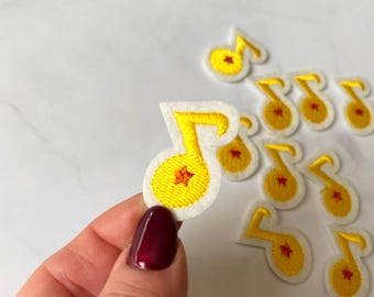 Parche bordado de nota musical, 5 piezas, para planchar, suministros de bricolaje
