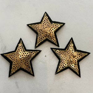 Sequin Stars 5 pcs, Star Patch for Applique, DIY Hair Accessory or Crafts,Patch, Gold Sequin Star Patch, Iron on Patch, Trendy Patch,DIY Bag