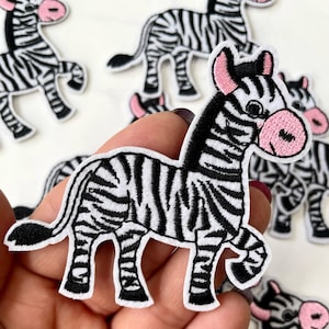Embroidery Cartoon Zebra Patch 2pcs, Animal Patch for Applique, DIY Clothier Accessory or Craft,Iron on Patch,DIY Jeans Shoes Bag Patch