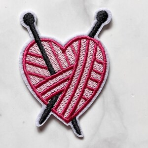 Pink Embroidery Heart Patch 3pcs: Iron On Applique, DIY Crafts