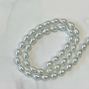 TearDrop Pearl Beads 8 mm, White Beads, Imitation Pearl Glass Beads, Water Drop Beads, Supplies for Jewelry Making, Jewelry Accessories,