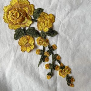 3D Yellow Embroidered Flower Patch: Sew-On Applique, DIY Craft