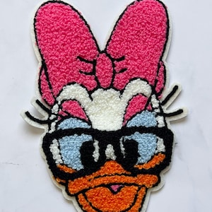 Disney Daisy Duck Cartoon-patch 1st, patch voor appliqué, doe-het-zelf kledingaccessoire of ambachten, grote patch, opnaaibare patch, trendy patch, doe-het-zelftas