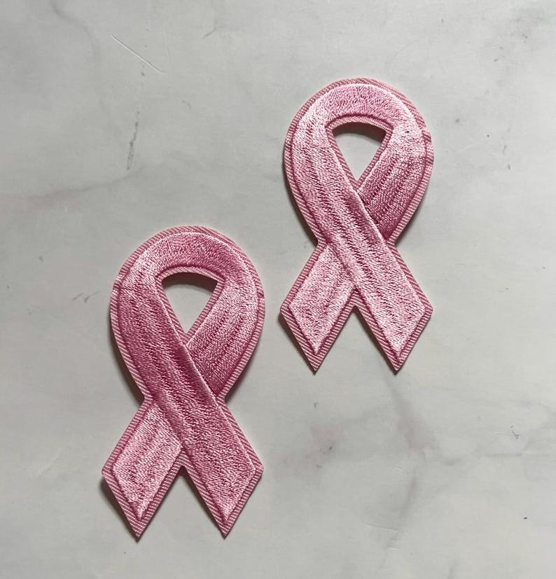Embroidery Breast Cancer Pink Ribbon Patch 2pcs, Iron on Applique, DIY ...