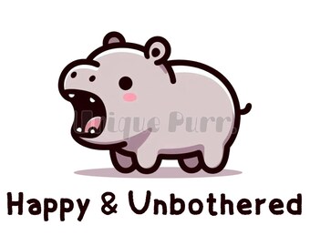 Moo Deng Hippo Clipart, MooDeng PNG SVG JPG, Moo-deng with Quote Design, Pygmy Hippo Minimal Art, Cute Animal Prints, Wildlife Illustration