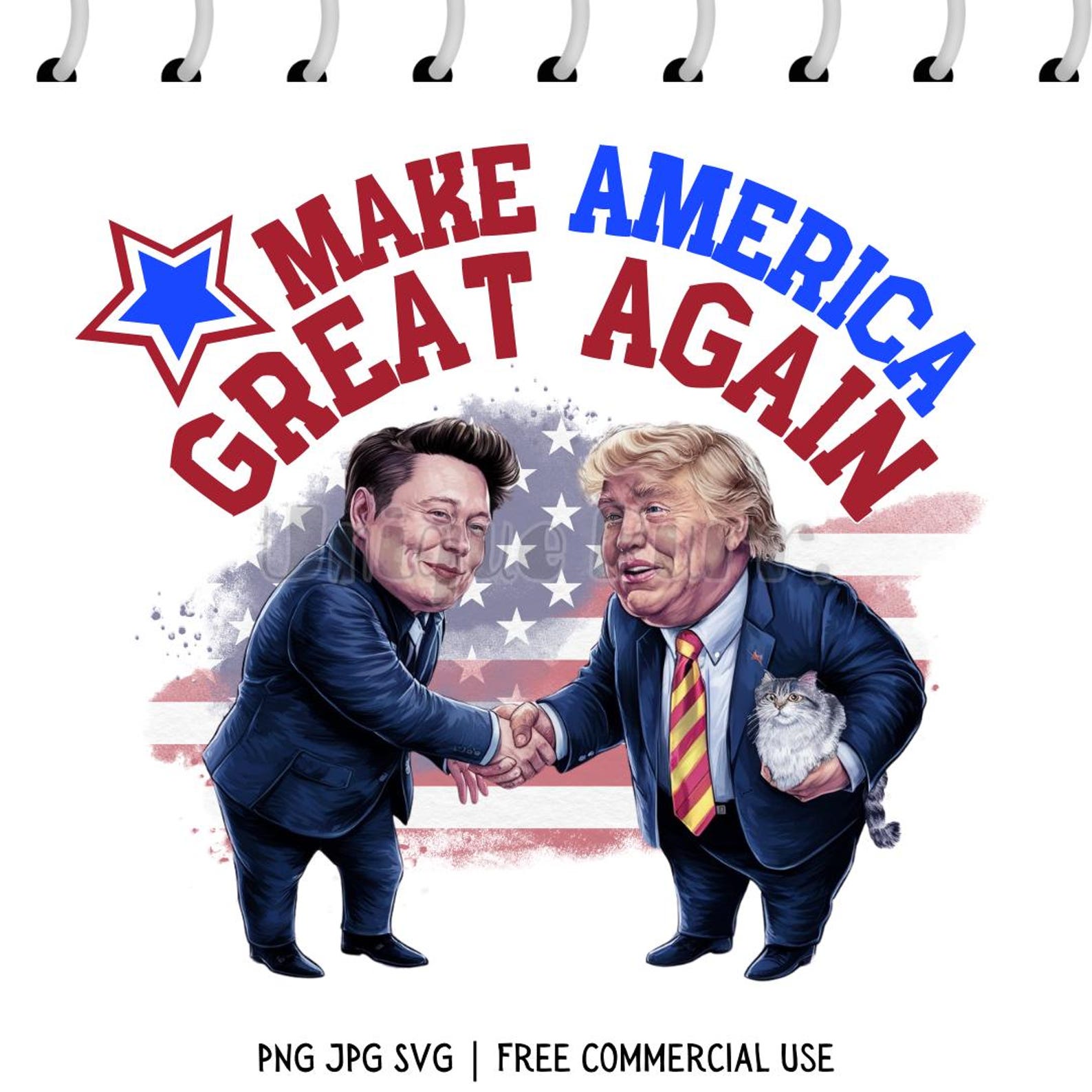 Trump Elon 2024 Design: Political Tee Clip Art (PNG SVG JPG Digital ...