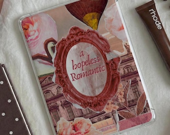 Vintage-Kindle-Einlage „Coquette Hopeless Romantic“, florale Buchdekoration (Digitaler Download)