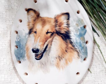 Base de panier en forme d'aiguilles ovale en pin argileux, 3 3/4 po x 3 po. COLLIE