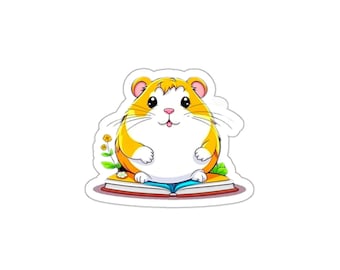 Cute Hamster, Teddy bear Hamster, Journal Decals, Water Bottle Decal, Cottage Core Planner Stickers, Chubby Hamster Sticker