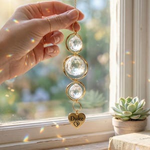Benutzerdefinierte Regenbogen Sun Catcher, Haustier-Gedenkgeschenk für Großmutter, Hundesympathiegeschenk, Hundeliebhaber, Muttergeschenk