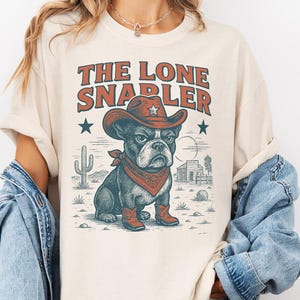French Bulldog Cowboy TShirt, The Lone Snarler Shirt, Vintage Western Outlaw Dog Tee, Retro Comfort Colors Graphic Top, Gift for Dog Lovers