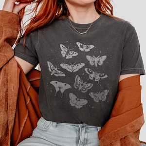 Vintage Moth and Butterfly T-Shirt, Cottagecore Aesthetic Comfort Colors Shirt, Cottagecore Tee Shirt, Aesthetic Tshirt, Cottage Core Shirt
