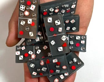 Handmade Epoxy Resin Domino Set: Casino Style, Customizable
