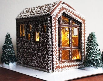 The Scandinavian Cabin | Gingerbread House Template