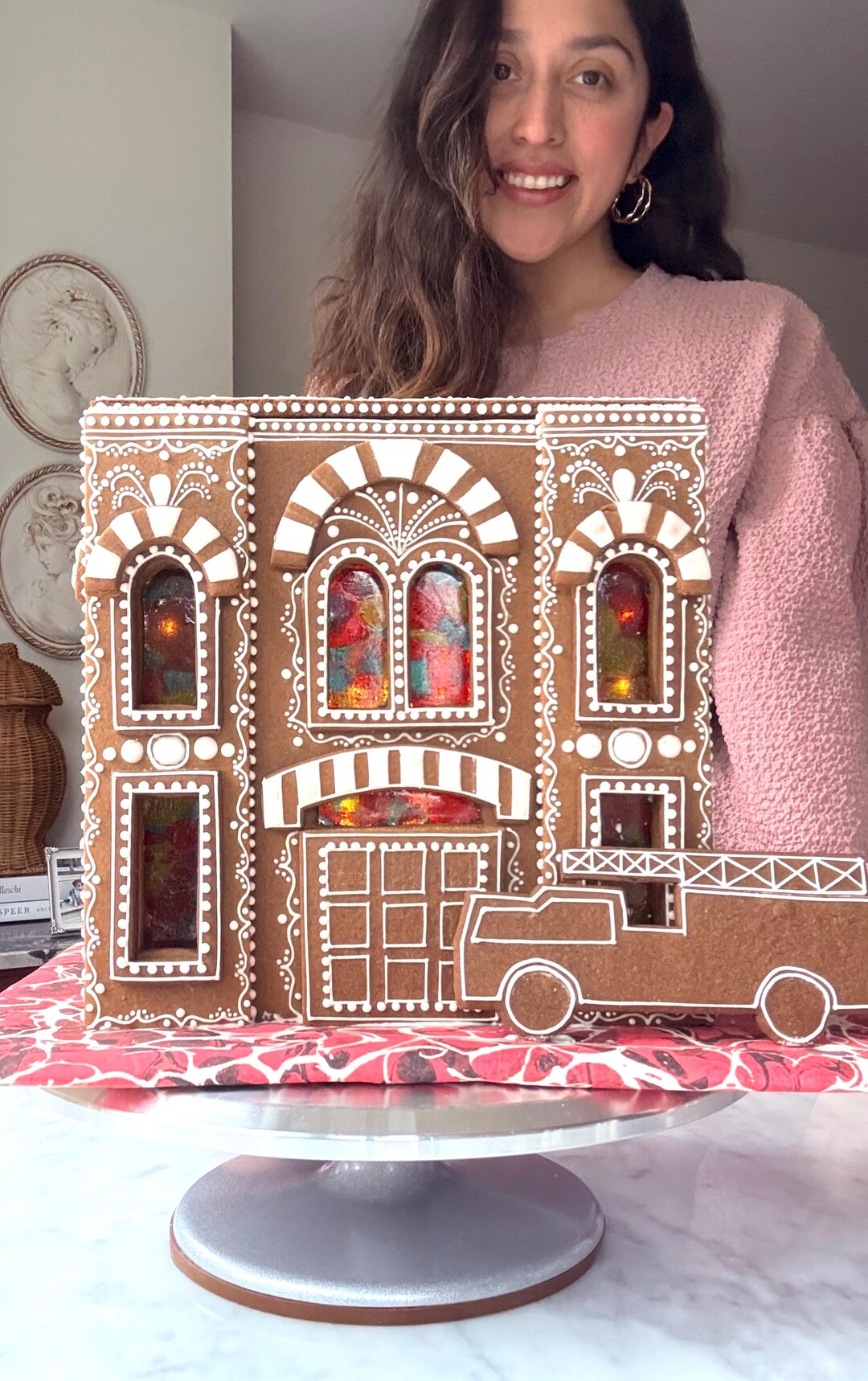 Gingerbread Fire The Fire House | Gingerbread House Template - Etsy