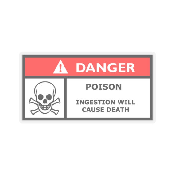 Danger Skull Bumper Sticker – Poison Warning Decal For Car Or Motorcycle (Multicolor)