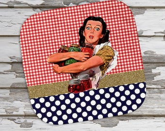 Hausfrau Gingham frechen Topf Halter Sublimation Digital Design Vorlage sofortigen Download