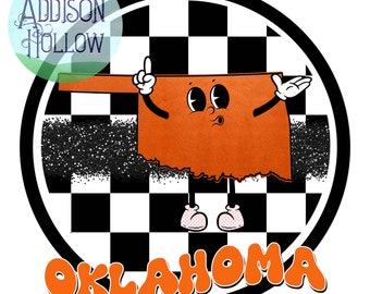 Oklahoma Orange Cowboys flag character Sublimation Digital Design Template Instant Download Printable