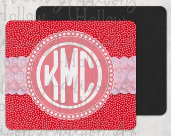 Rosa Rot Polka Dot Familienname Personalisierte Sublimation DIGITAL DESIGN Vorlage Instant DOWNLOAD für Mousepads