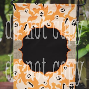 Orange Ghost Halloween Design Family Name Personalized Sublimation Digital Design Template Instant Download