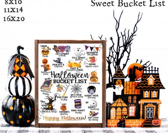 Halloween Bucket List Sweet Printable Digital Design Template Sublimation Instant Download