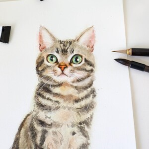 Custom cat portrait pet portrait From Photo, Cat memorial Portrait from photo Watercolor cat painting Cat lover gift Pet loss gift.
