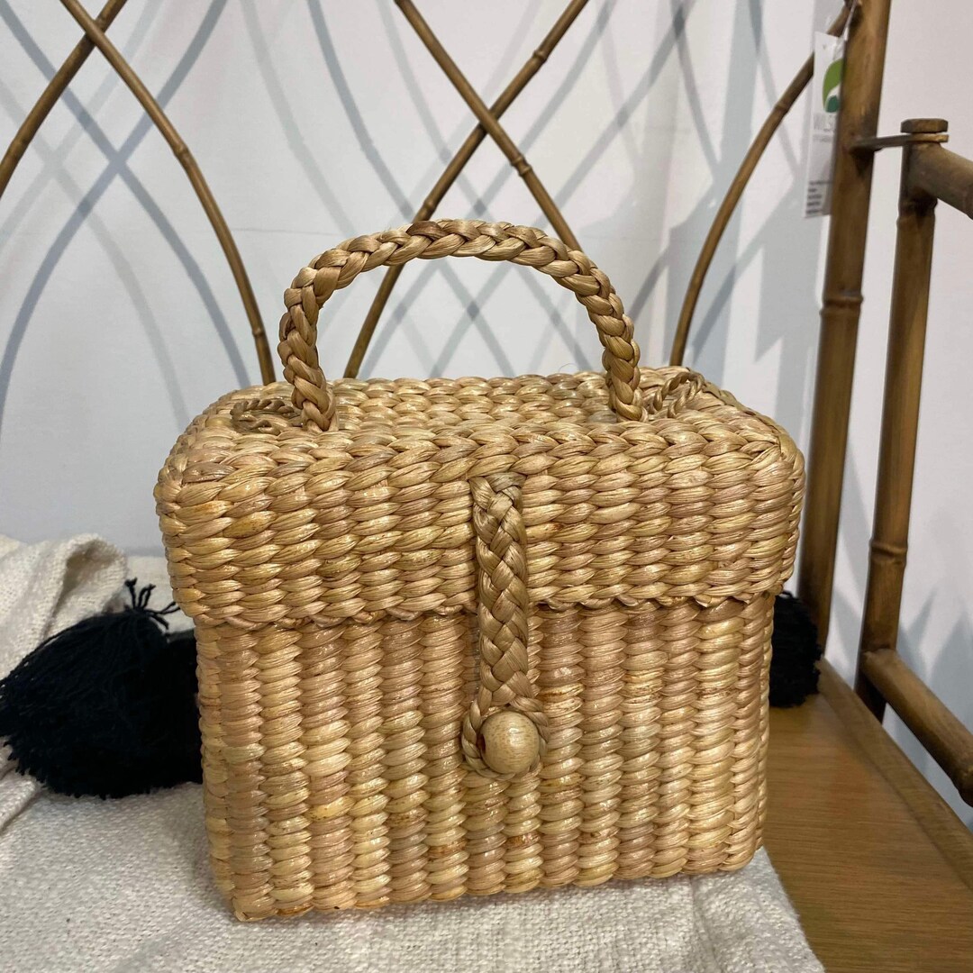 Handmade Water Hyacinth Bag, Small Woven Summer Bag - Etsy