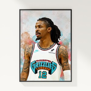 Ja Morant Poster, Basketball Poster, NBA Poster, Sport Poster, Memphis Grizzlies, Wanddeko, Basketball Schlafzimmerdeko, NBA Geschenk