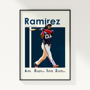 Jose Ramirez Poster, Baseball Poster, MLB Poster, Sports Poster, Cleveland Guardians, Wall Art Decor, Baseball Bedroom Decor, MLB Gift