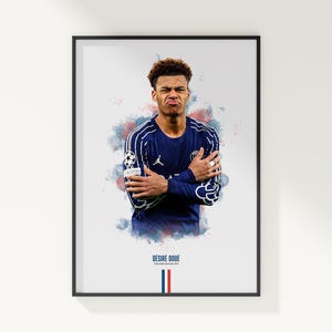 Desire Doue Paris Saint-Germain Poster: Ligue 1 Football Wall Art