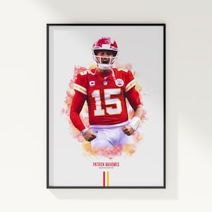 Patrick Mahomes Kansas City Chiefs Poster: NFL Football Wall Art