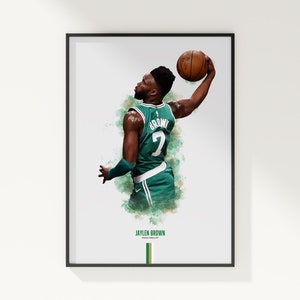 Jaylen Brown Poster, NBA Poster, Basketball Poster, Sports Poster, Boston Celtics, Wall Art Decor, Basketball Bedroom Decor, NBA Gift