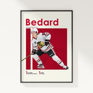 Connor Bedard Poster, Hockey Poster, NHL Poster, Sports Poster, Chicago Blackhawks, Wall Art Decor, Hockey Bedroom Decor, Hockey Gift