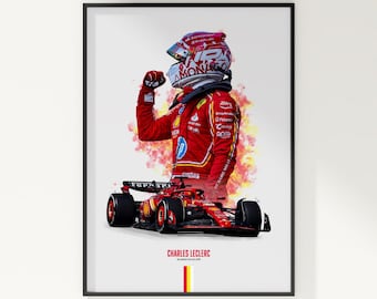Charles Leclerc 2024 Ferrari Poster: F1 Wall Art