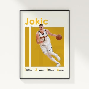 Nikola Jokic Poster, Basketball Poster, NBA Poster, Sports Poster, Denver Nuggets, Wall Art Decor, Basketball Bedroom Decor, NBA Gift