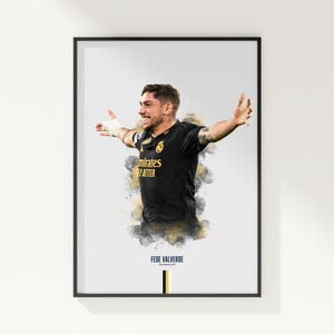 Fede Valverde Poster, Football Poster, Soccer Poster, Sports Poster, Real Madrid, Wall Art Decor, Football Bedroom Decor, Soccer Gift