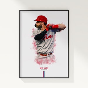 Bryce Harper Poster, Baseball Poster, MLB Poster, Sports Poster, Philadelphia Phillies, Wall Art Decor, Baseball Bedroom Decor, MLB Gift