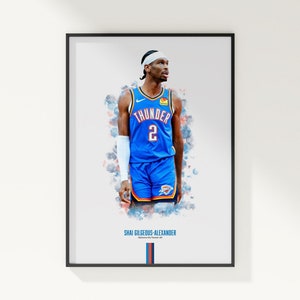 Shai Gilgeous-Alexander Oklahoma City Thunder Poster: NBA Basketball Wall Art
