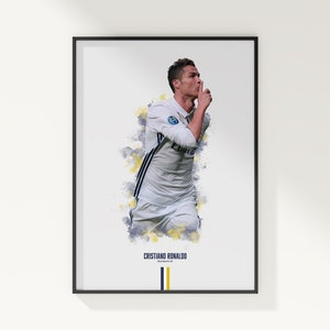 Pôster de Cristiano Ronaldo, Pôster de Futebol, Pôster de Futebol, Pôster de Esportes, Real Madrid, Decoração de Parede, Decoração de Quarto de Futebol, Presente de Futebol