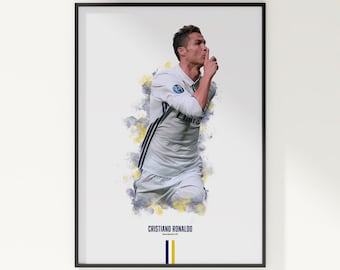 Cartel de Cristiano Ronaldo Real Madrid: Arte mural de fútbol de La Liga