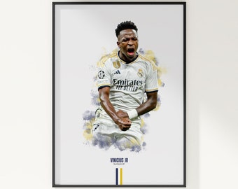 Vinicius Jr. Real Madrid Poster: La Liga Football Wall Art