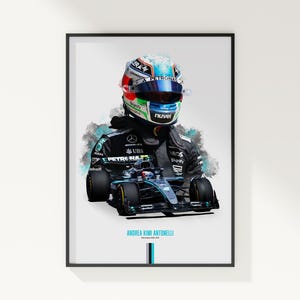 Andrea Kimi Antonelli 2025 Poster, Formel 1 Poster, Auto Poster, Sport Poster, Mercedes, Wandkunst Dekor, Formel 1 Schlafzimmer Dekor, F1 Geschenk
