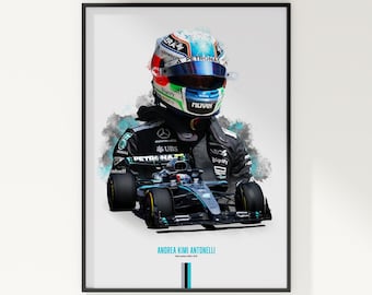 Andrea Kimi Antonelli 2025 Mercedes Poster: F1 Wall Art